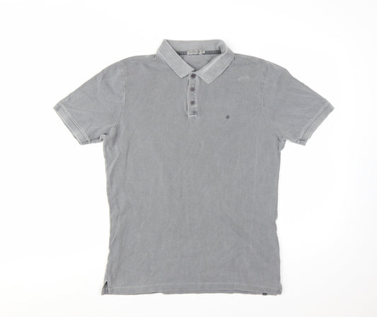 Calvin Klein Jeans Men's Grey Slim Fit Polo Shirt Size M