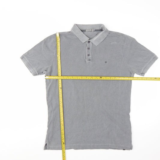 Calvin Klein Jeans Men's Grey Slim Fit Polo Shirt Size M