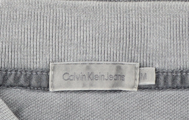 Calvin Klein Jeans Men's Grey Slim Fit Polo Shirt Size M
