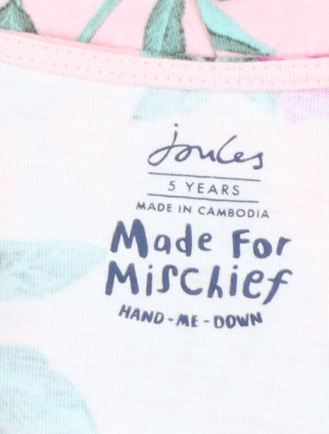 Joules Girls Pink Floral Cotton Skater Dress 5 Years