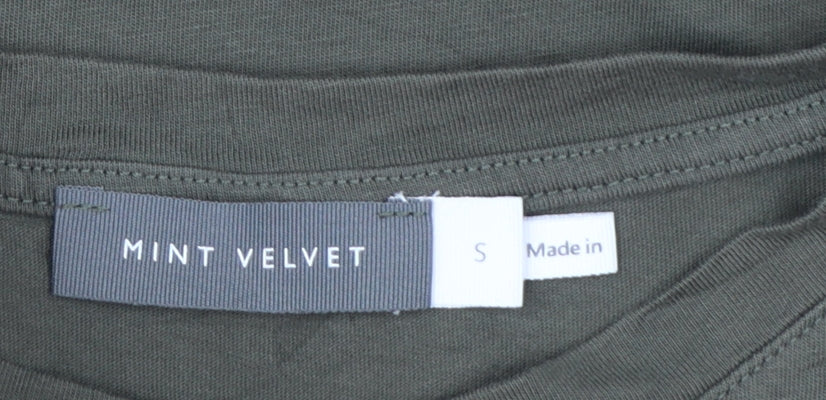 Mint Velvet Women's Green Sleeveless Cotton T-Shirt Size S