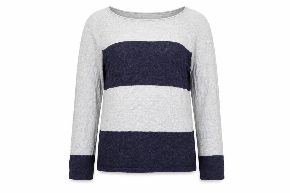 Mint Velvet Women's Grey Stripe Pullover Jumper Size 12