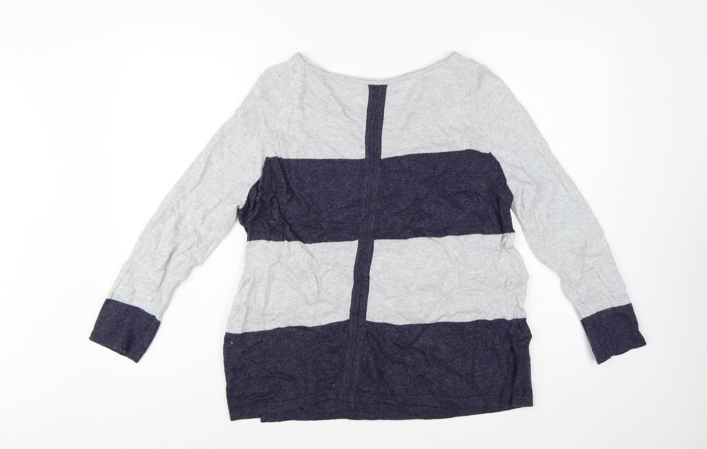 Mint Velvet Women's Grey Stripe Pullover Jumper Size 12