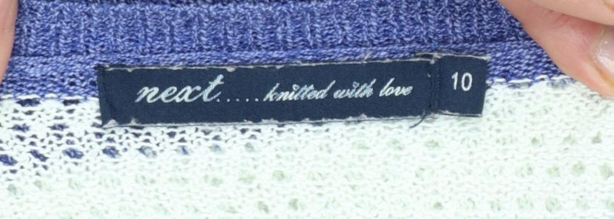 Next Women’s Blue White Striped Knit Pullover Jumper Size 10