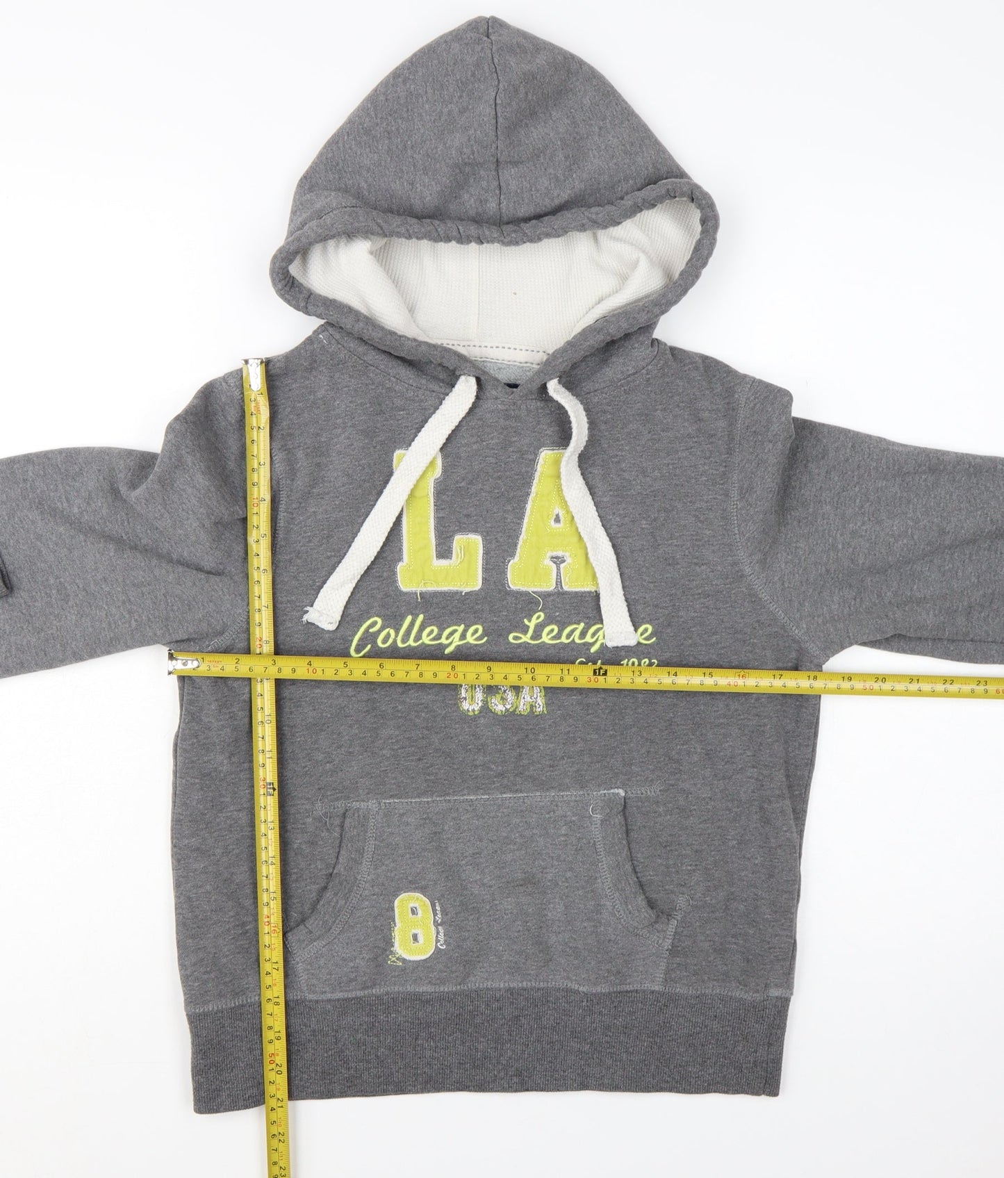 Authentic Apparel Women's Grey Hoodie Size 14 LA College Print