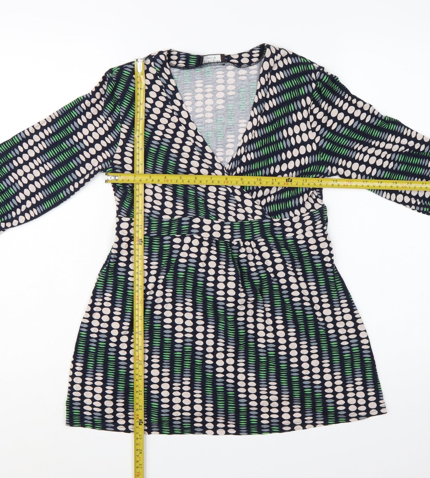 Principles Petite Women's Multicoloured Geometric Wrap Blouse Size 10