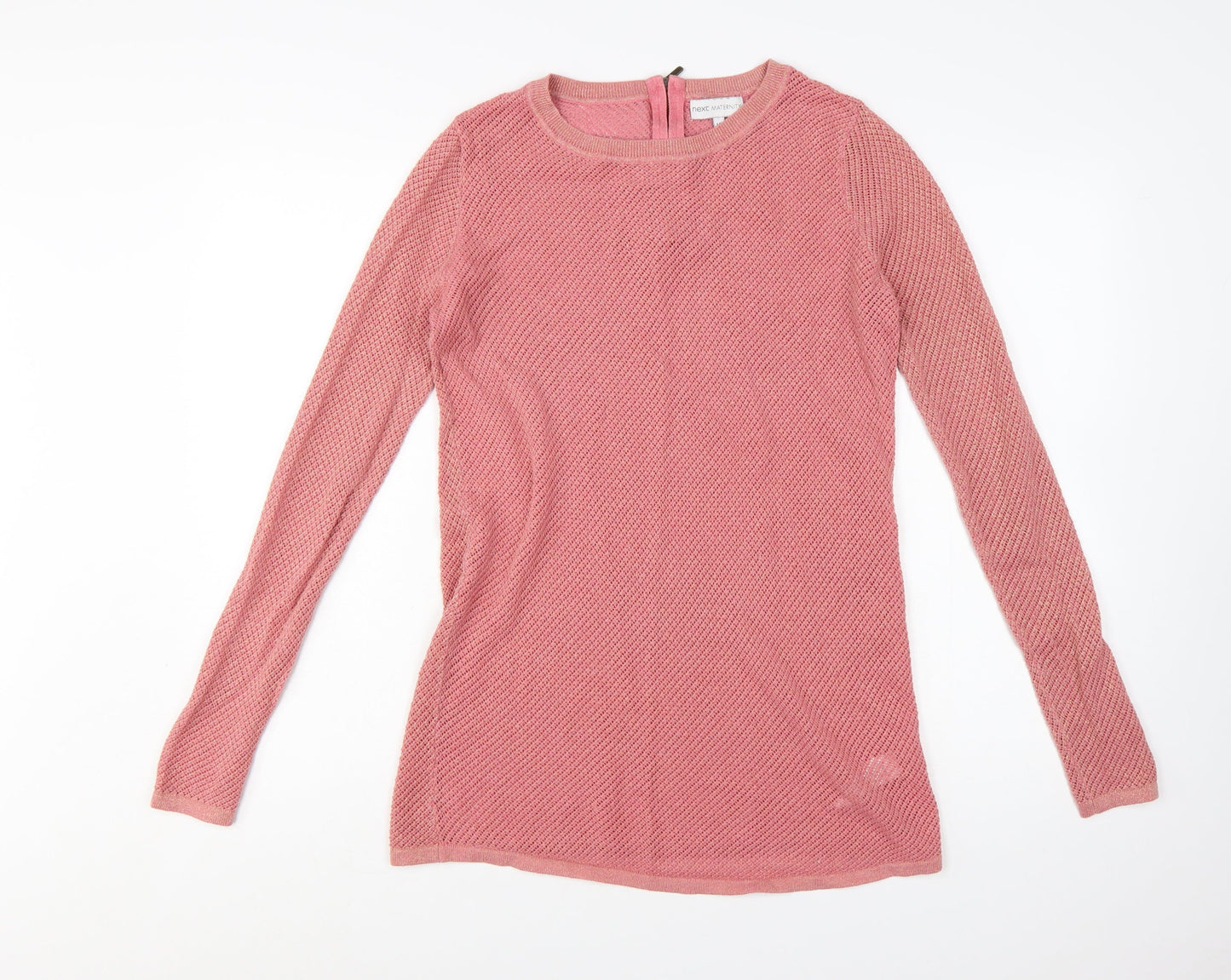 Next Maternity Pink Knit Crew Neck Long Sleeve Pullover Jumper Size 10