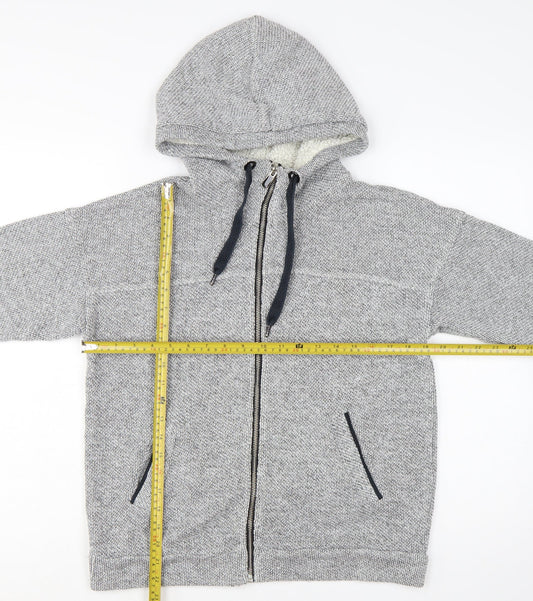 Next Women's Grey Full Zip Hooded Sweatshirt Size 10 Cotton Blend