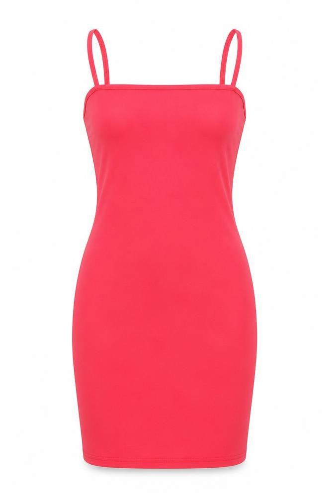 PRETTYLITTLETHING Women’s Red Bodycon Mini Dress Size 8 Sleeveless Stretch