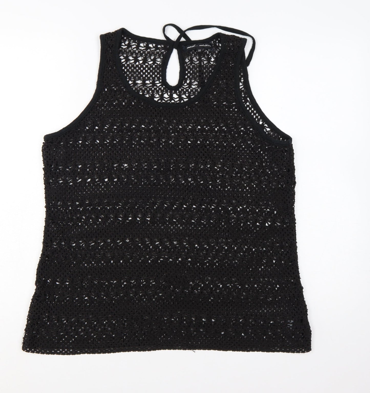 Next Women's Black Crochet Tank Top Size 20 Camisole Style