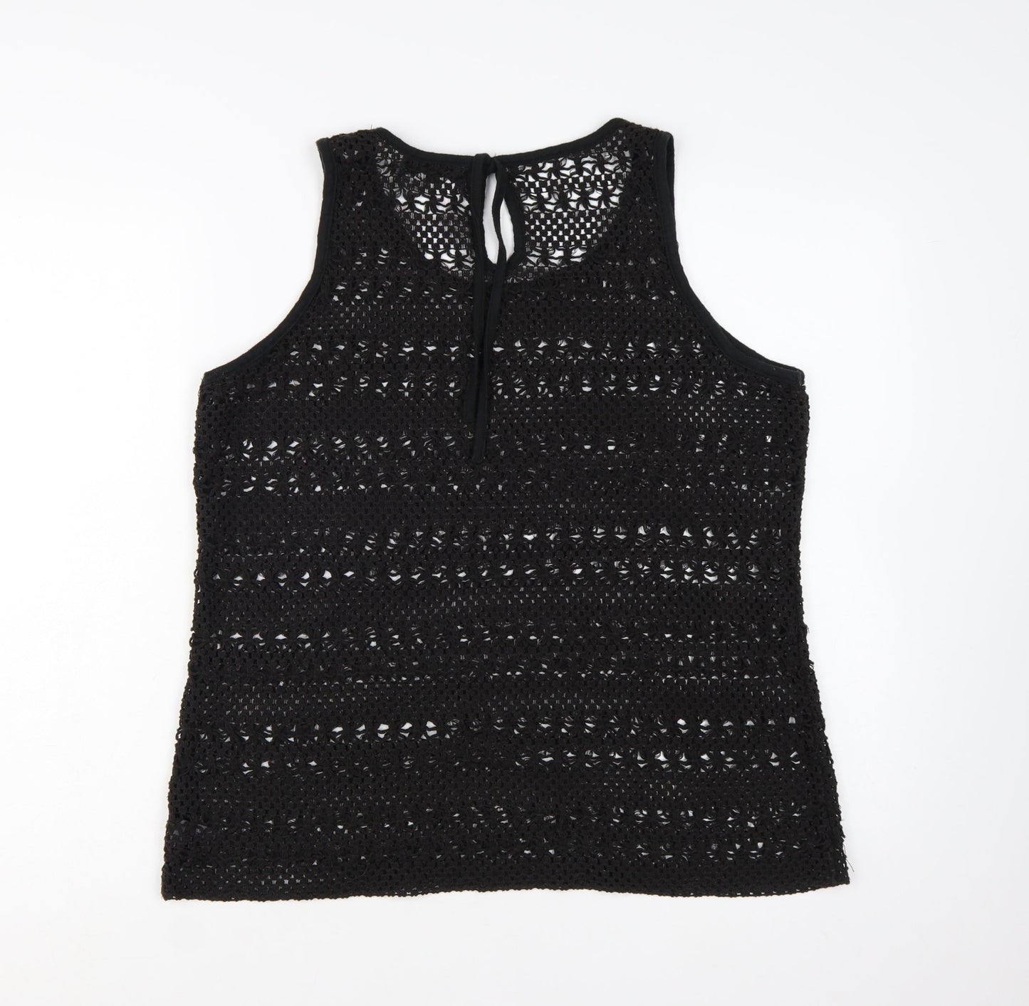 Next Women's Black Crochet Tank Top Size 20 Camisole Style