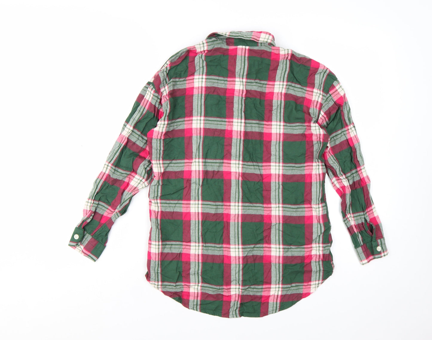 NEXT Women's Multicoloured Plaid Cotton Flannel Button-Up Shirt Size 8