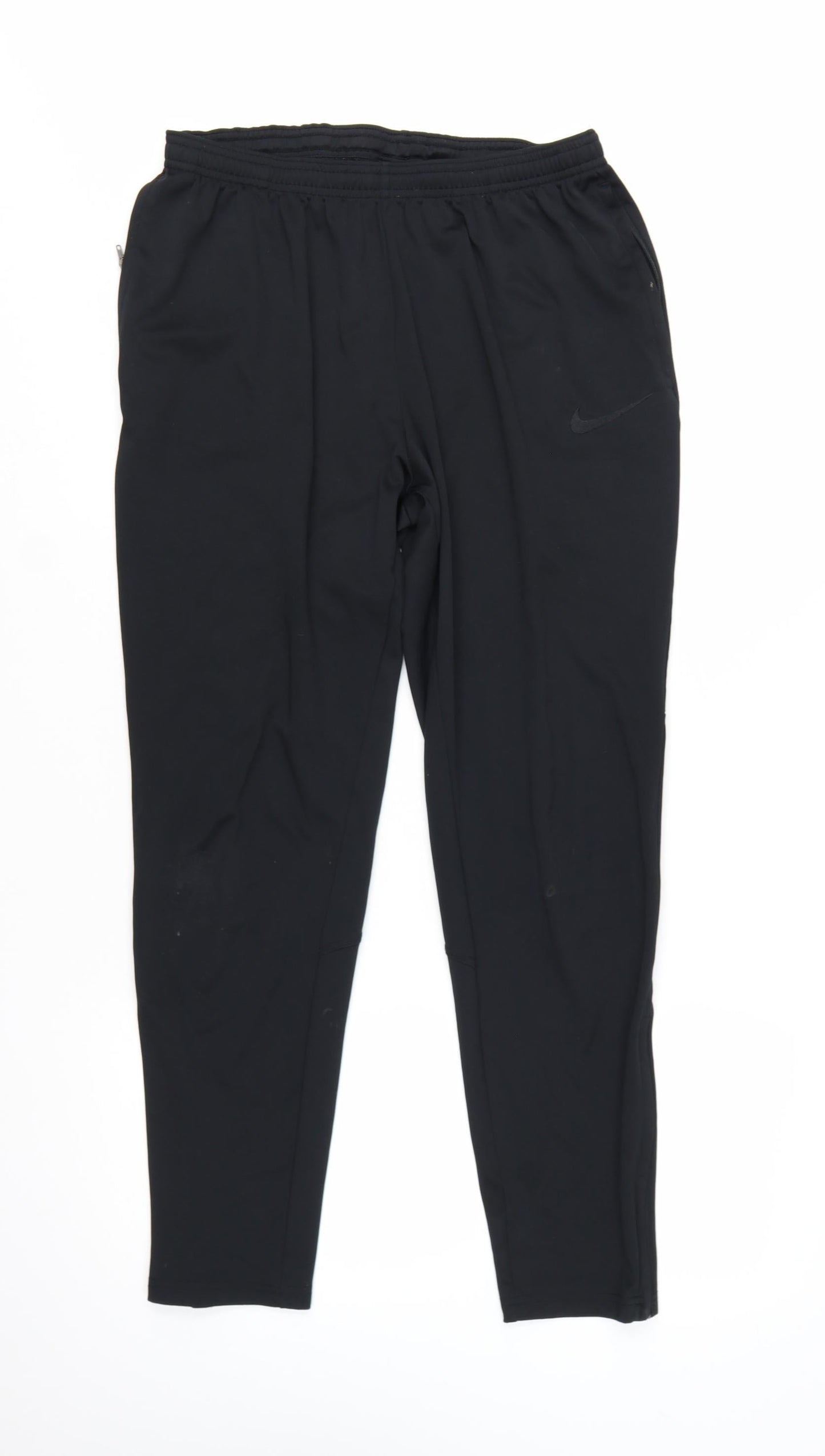 Nike Men's Black Dri-Fit Jogger Trousers M Tapered Fit