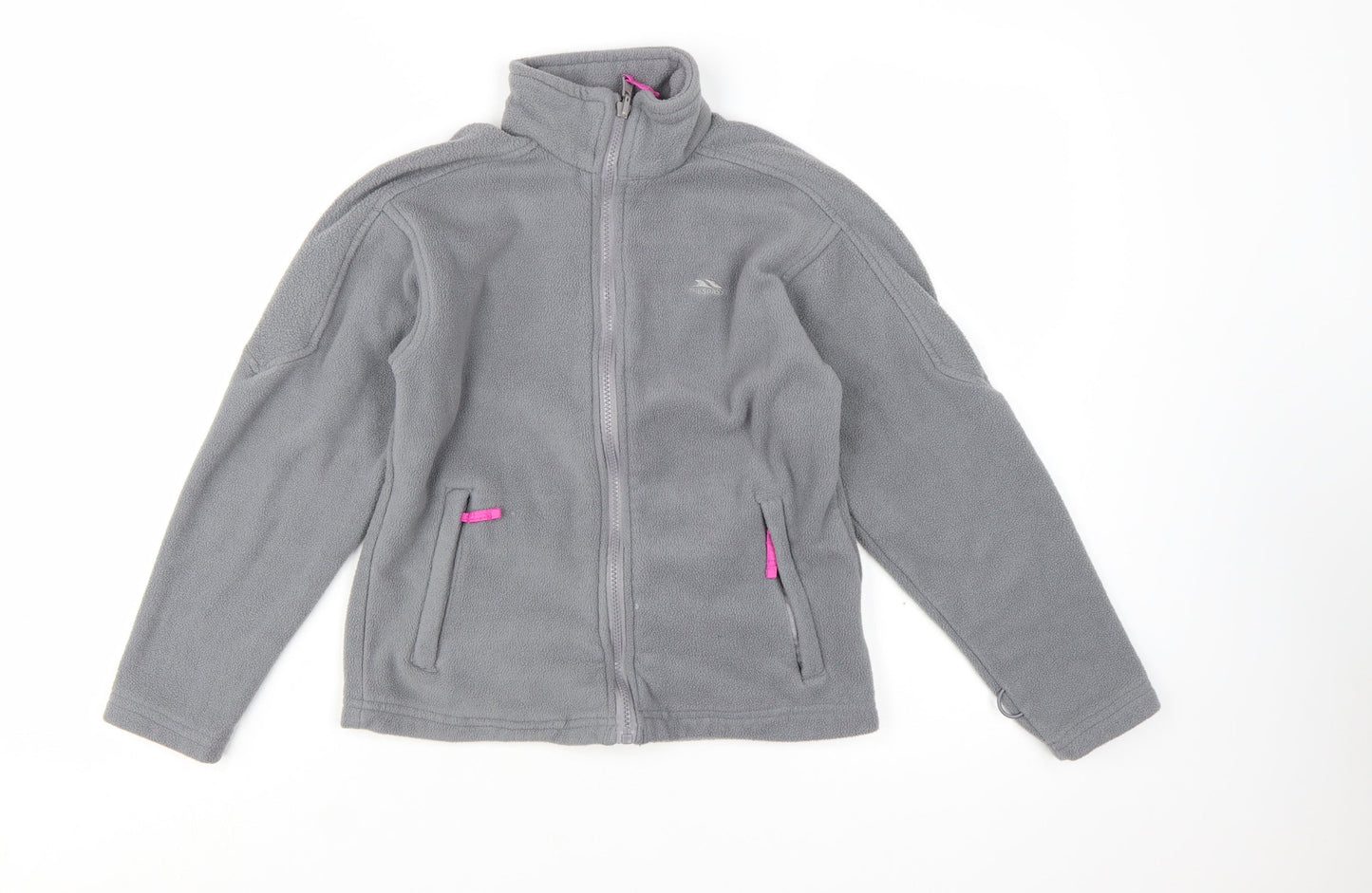 Trespass Girls Grey Fleece Full Zip Jacket 9-10 Years Lightweight Outdoor