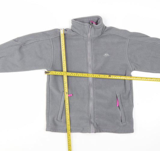 Trespass Girls Grey Fleece Full Zip Jacket 9-10 Years Lightweight Outdoor