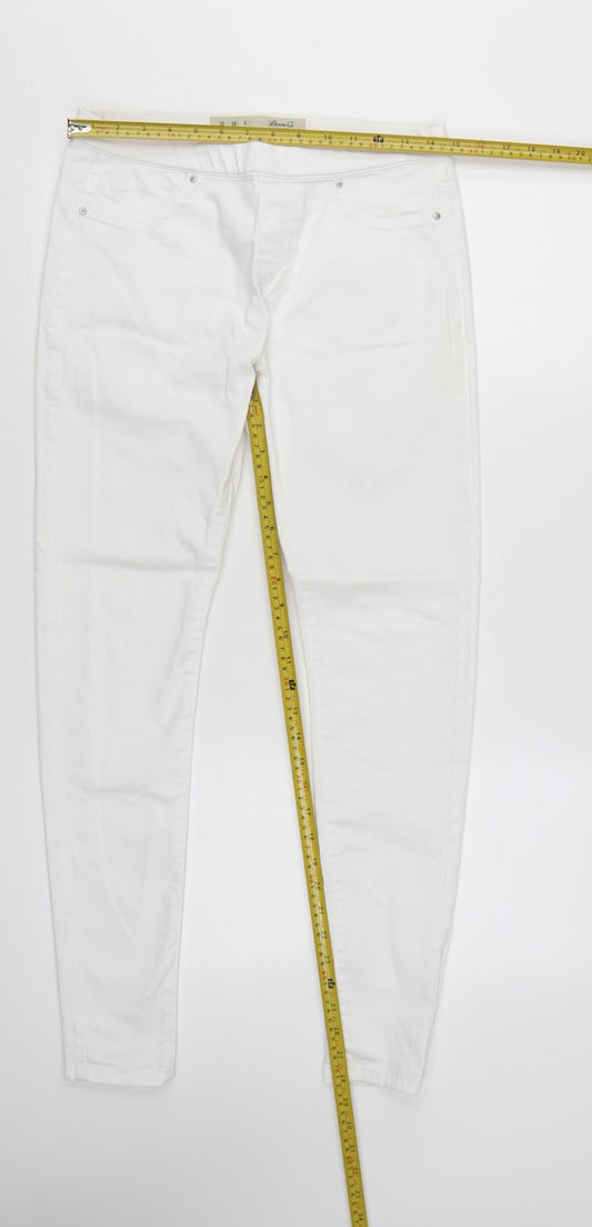 Denim Co Womens White Skinny Jeans Size 10 Slim Fit Stretch