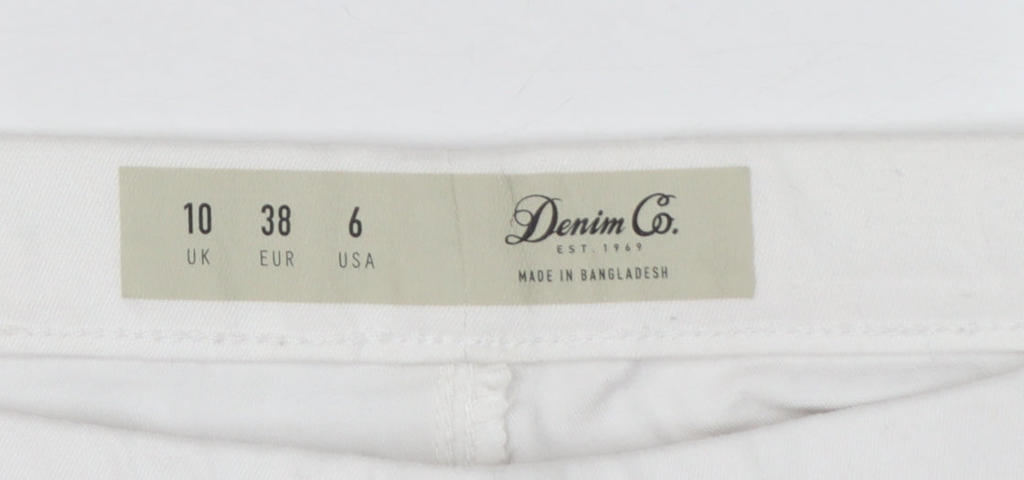 Denim Co Womens White Skinny Jeans Size 10 Slim Fit Stretch