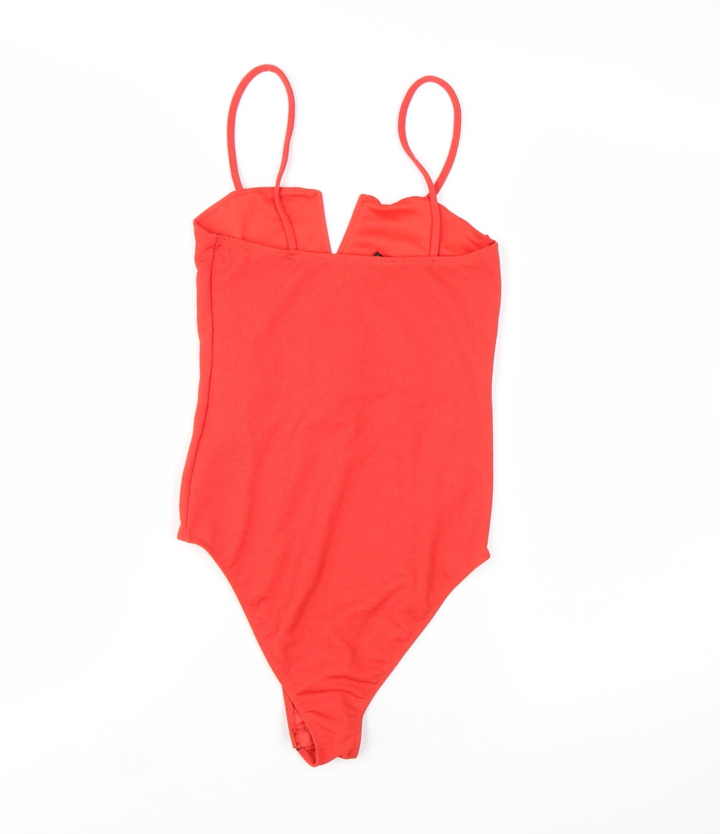 New Look Women's Red Bodysuit Jumpsuit Size 6 Sleeveless V-Neck