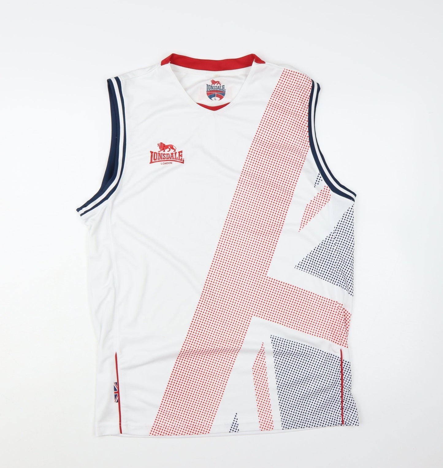 Lonsdale Men’s White Tank Top Large Athletic Sleeveless Sports Vest