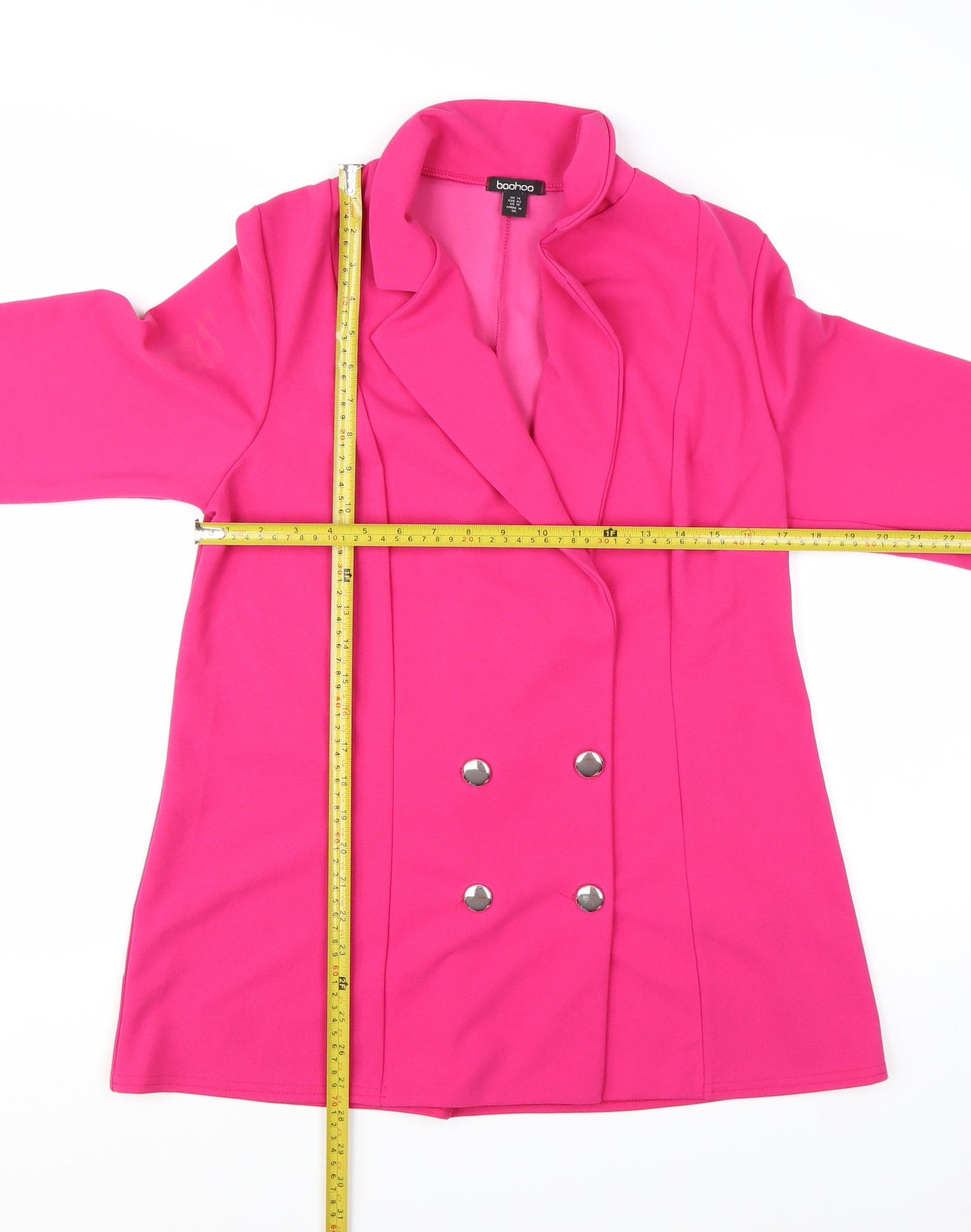 Boohoo Women’s Pink Double-Breasted Blazer UK 14