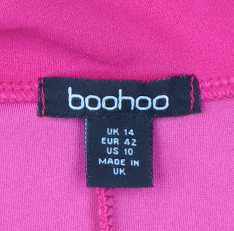 Boohoo Women’s Pink Double-Breasted Blazer UK 14