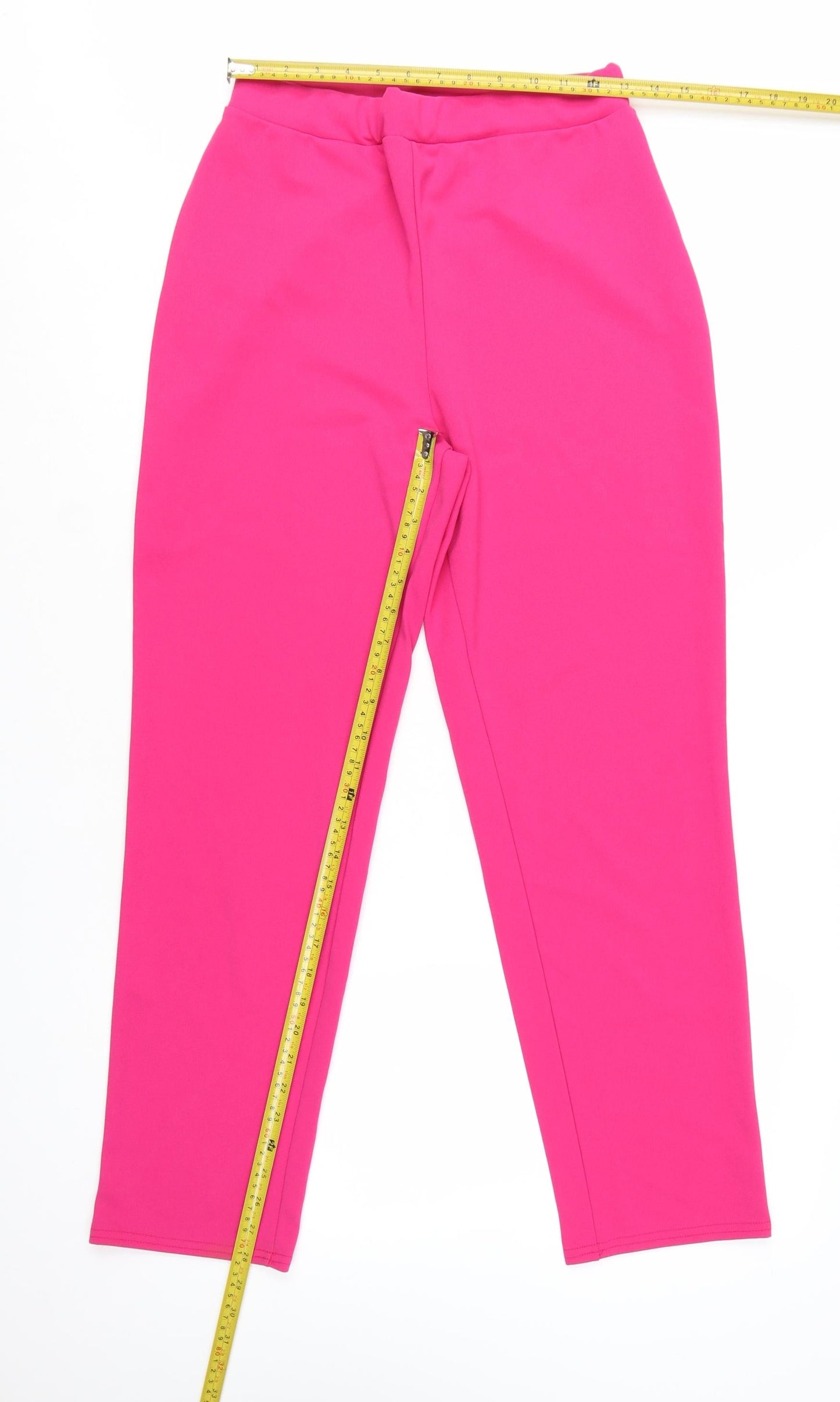 Boohoo Women's Pink Jersey Stretch Trousers Size 14