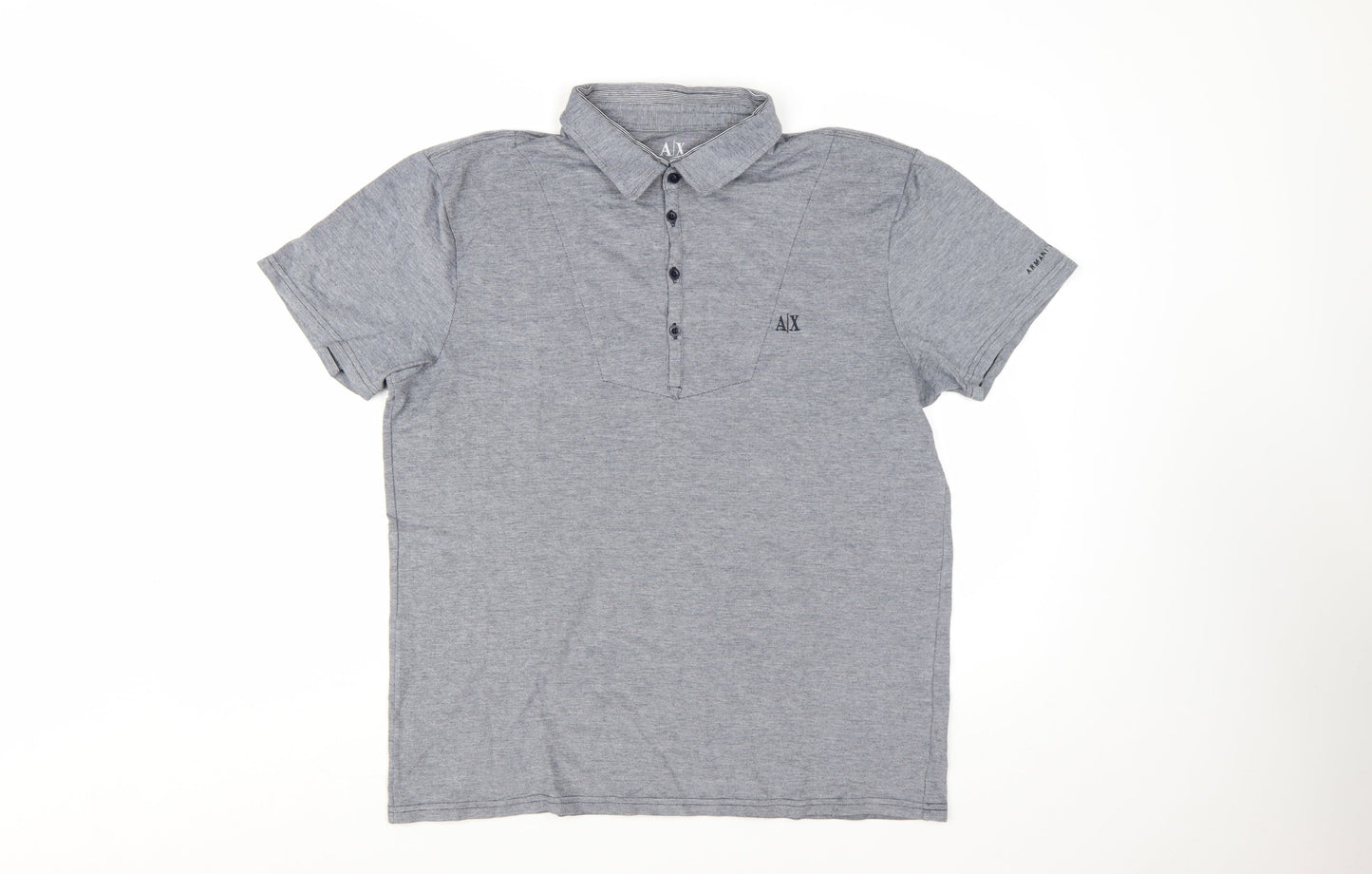 Armani Exchange Men's Grey Cotton Stretch Polo Shirt XL