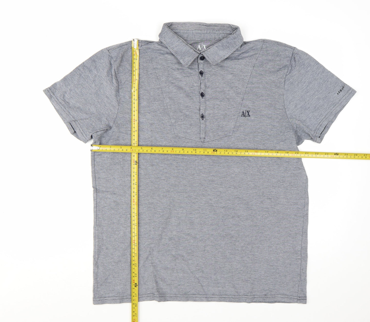 Armani Exchange Men's Grey Cotton Stretch Polo Shirt XL