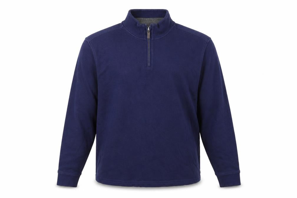 Club Room Mens Navy Blue 1/4 Zip Cotton Pullover Sweatshirt L