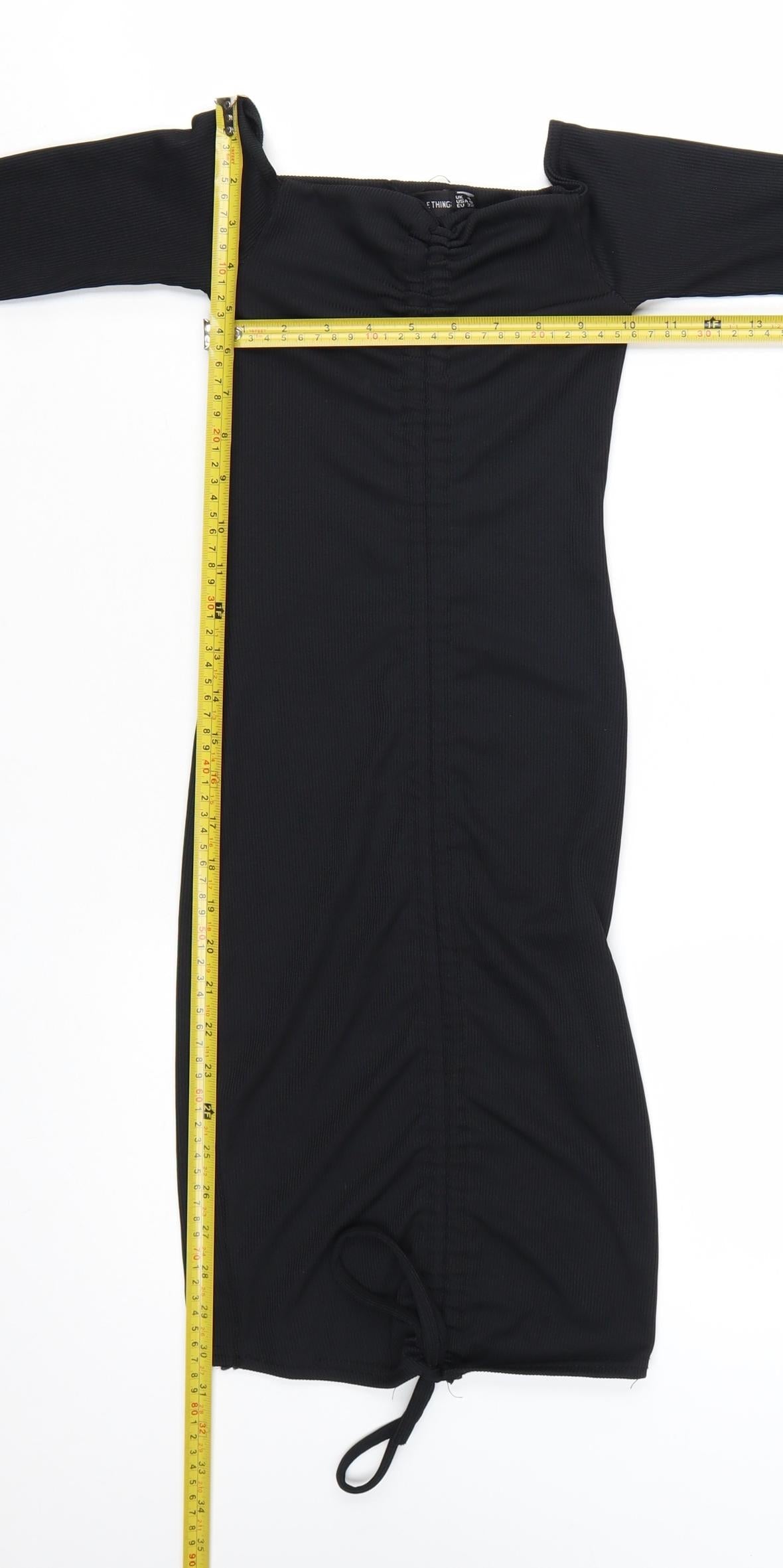 PrettyLittleThing Women's Black Off Shoulder Bodycon Dress Size 4