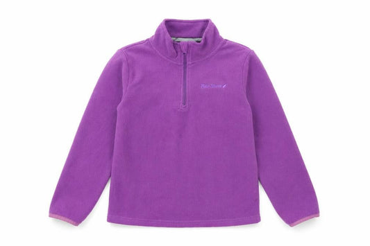 Peter Storm Girls Purple Fleece 1/4 Zip Pullover Sweatshirt 7-8 Years