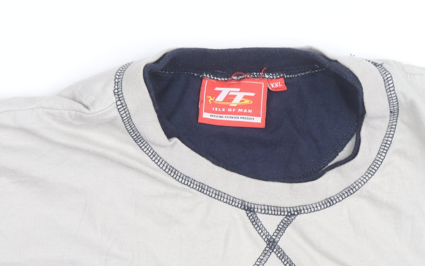 TT Isle of Man Mens Grey 2XL Motorcycle Racing Graphic T-Shirt