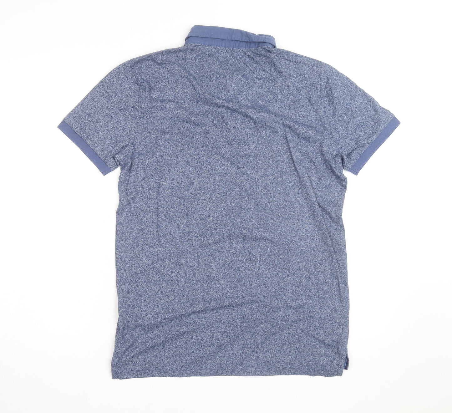 Le Shark Men's Blue Button-Down Collar Short Sleeve Polo Shirt Size M