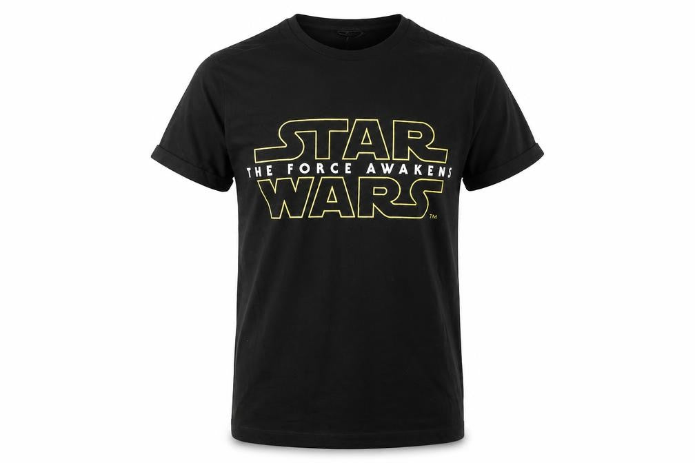 Front view of Star Wars The Force Awakens Black Men's Medium Graphic T-Shirt