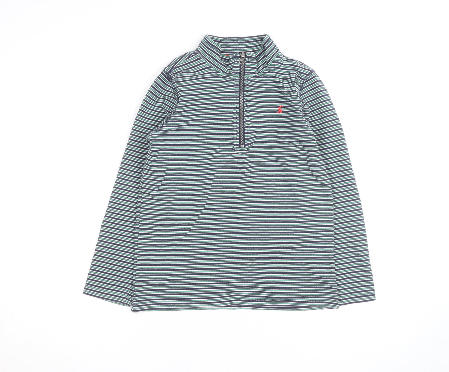 Joules Boys Blue Stripe 1/4 Zip Cotton Jumper 11-12 Years