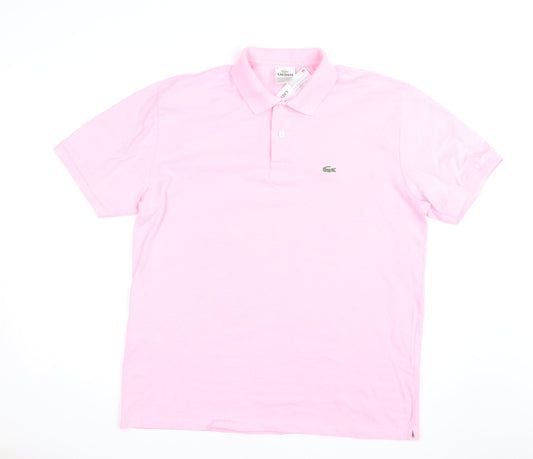 Lacoste Men’s Pink Cotton Polo Shirt Size 10XL Classic Fit