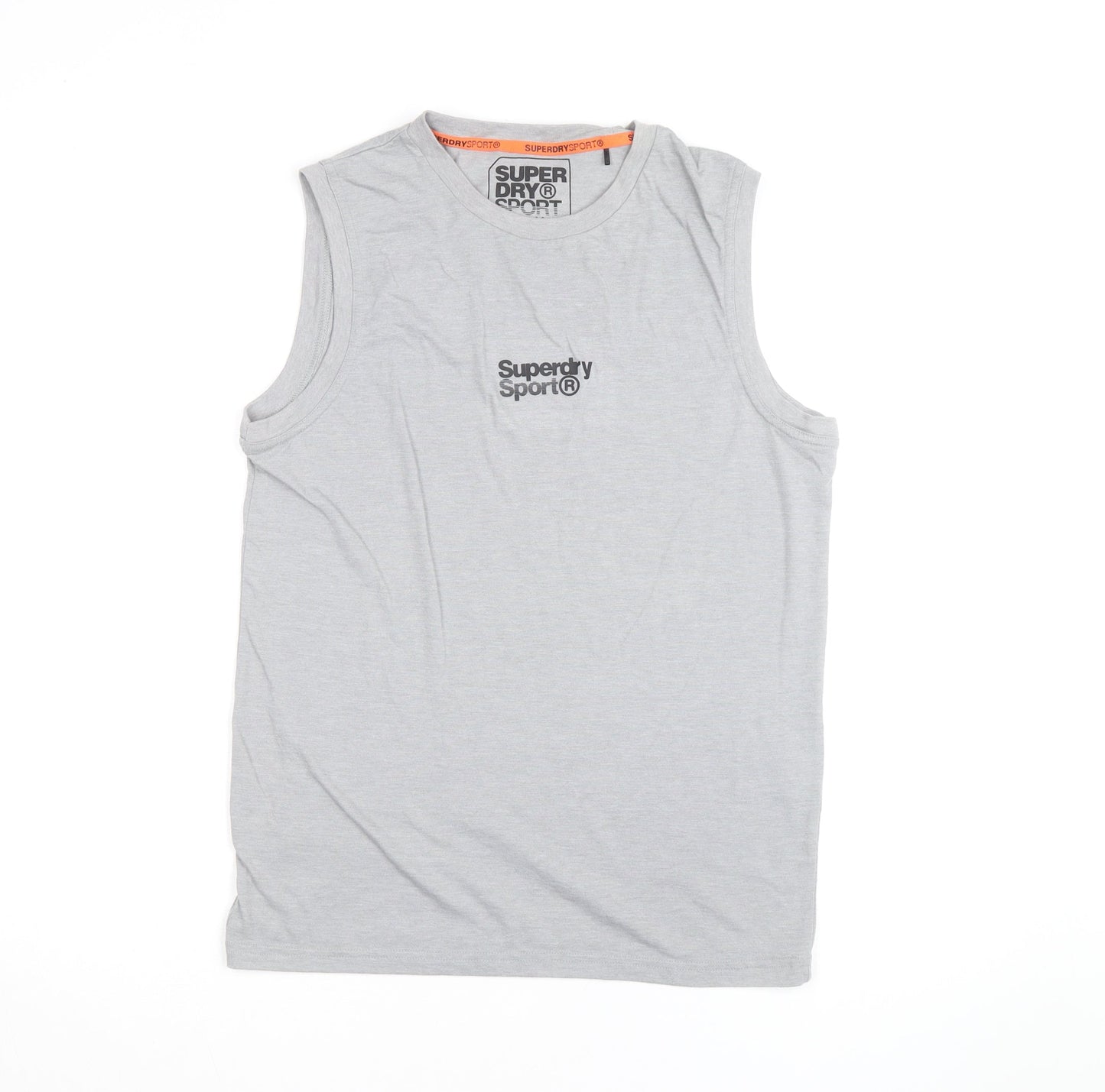 Superdry Sport Men's Grey Sleeveless Crew Neck T-Shirt L