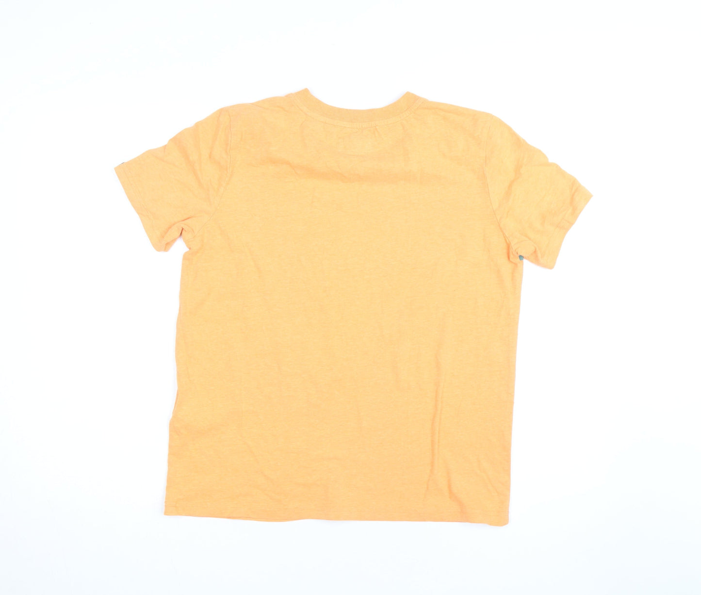 Superdry Women Orange Retro Logo T-Shirt UK 12 Short Sleeve Cotton