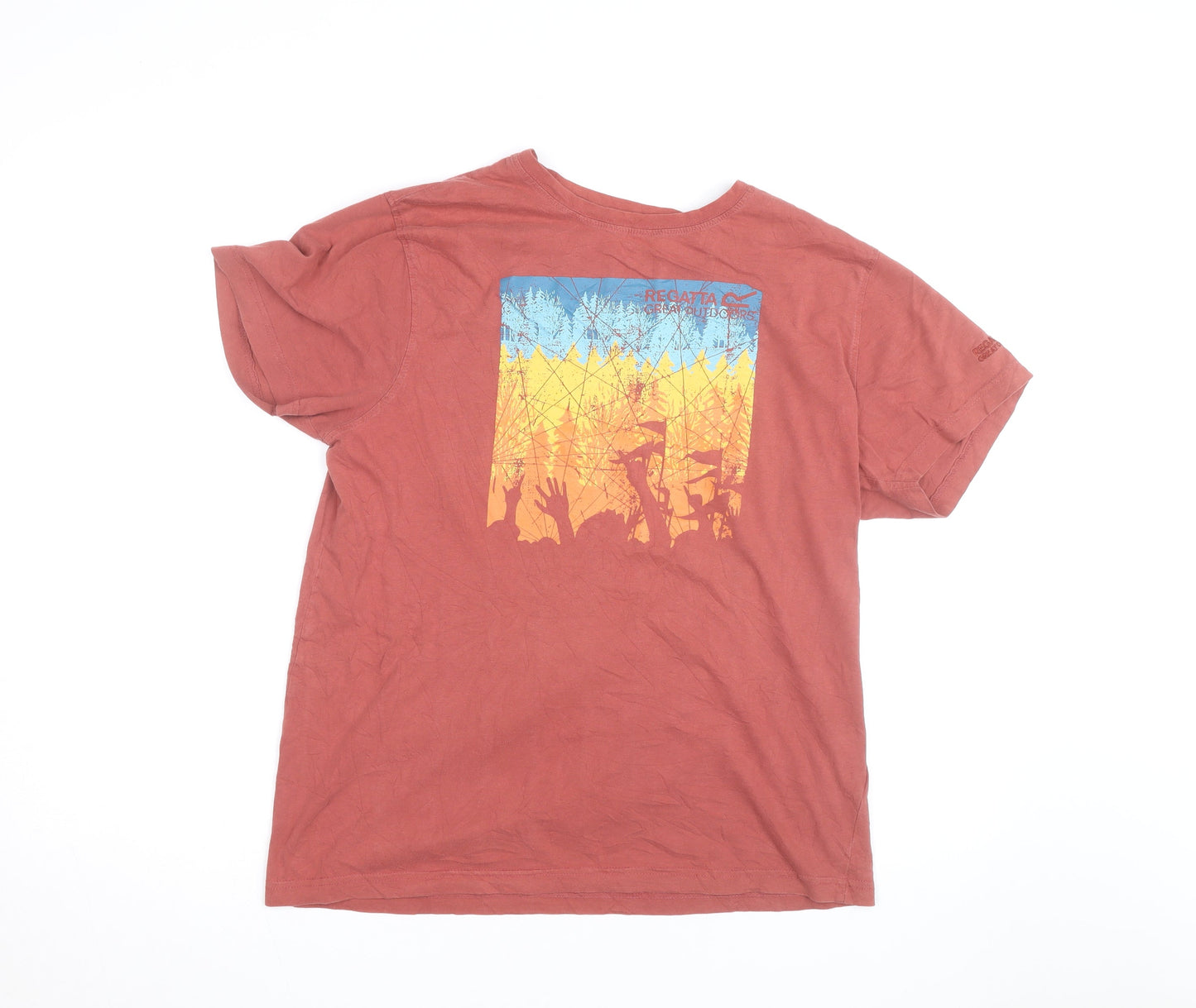 Regatta Mens Brown Graphic Outdoor Crew Neck Cotton T-Shirt Size L