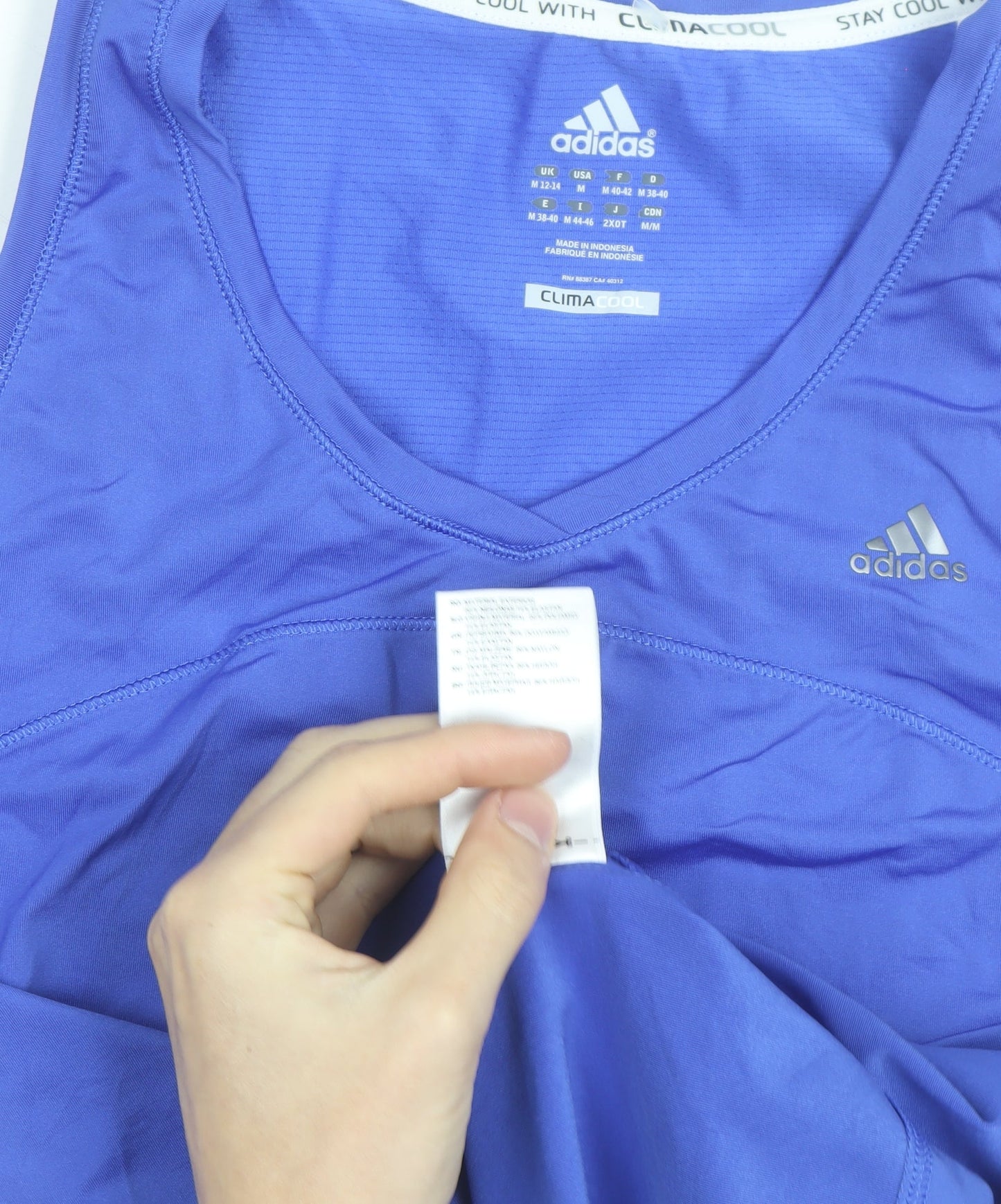 Adidas Womens Blue ClimaCool Tank Top Size M Breathable Gymwear