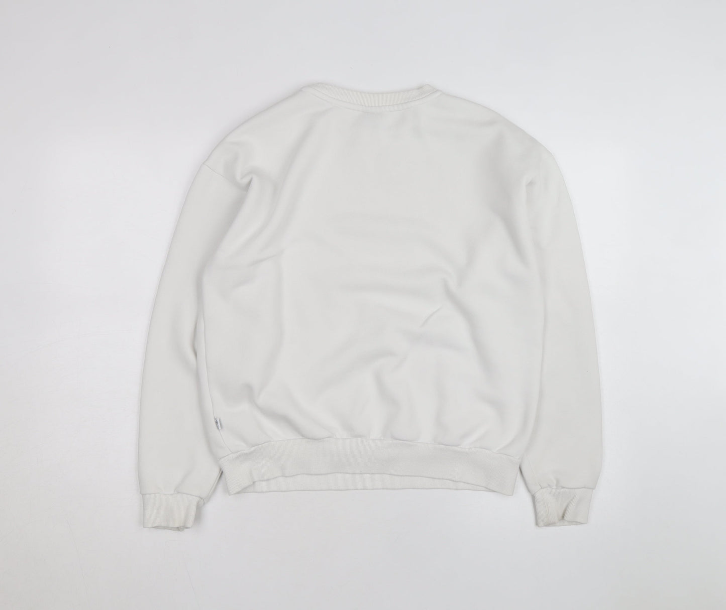 Puma Men's White Crew Neck Logo Sweatshirt M Regular Fit