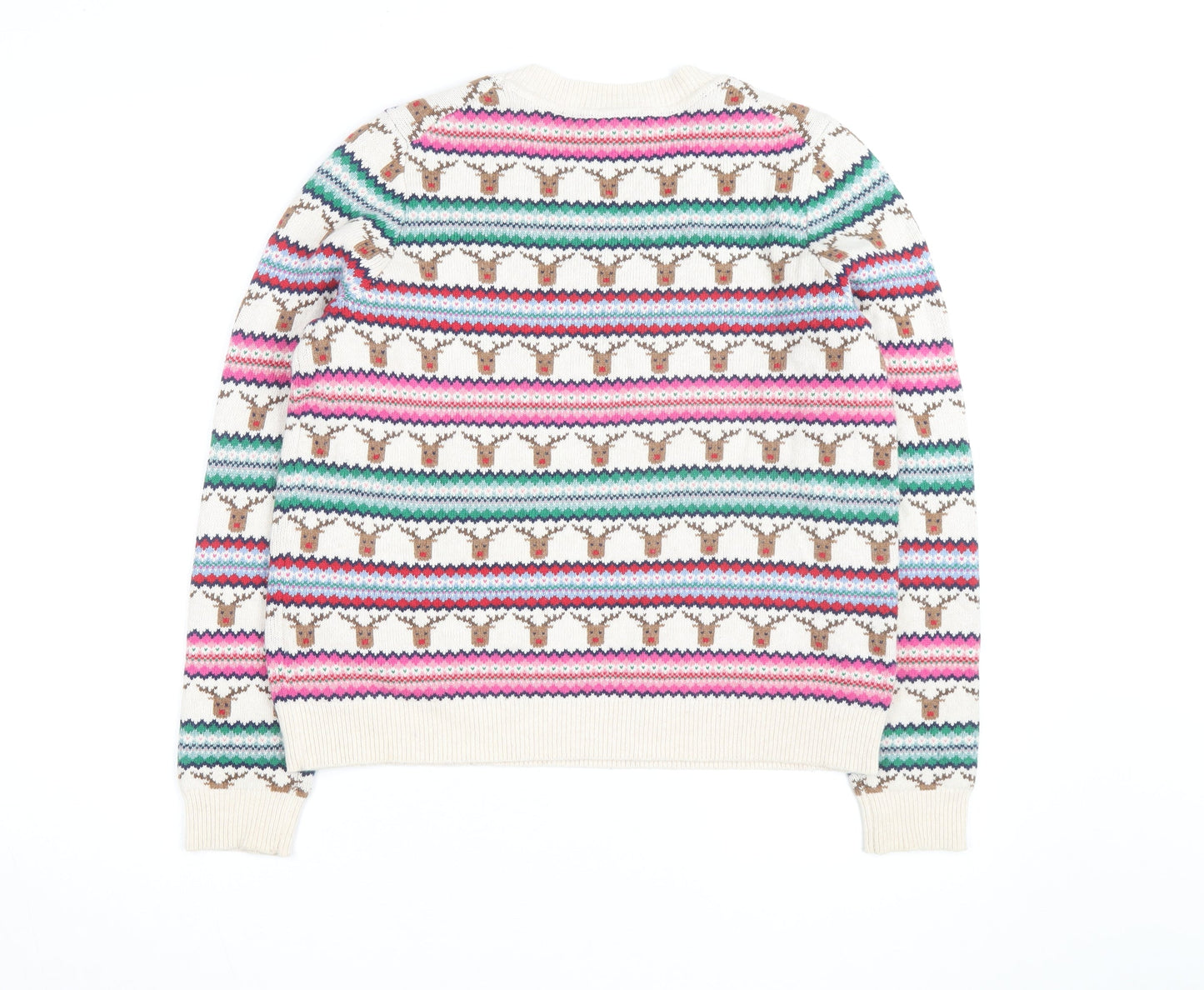 Boden Men’s Multicoloured Reindeer Fair Isle Wool Jumper M