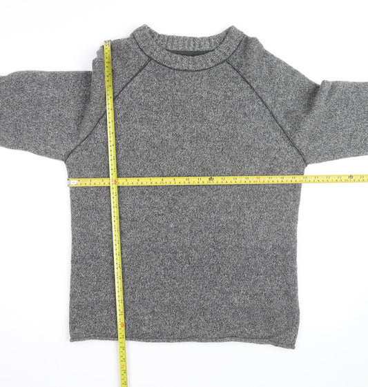 Fat Face Mens Grey Wool Blend Chunky Knit Crew Neck Jumper Size M