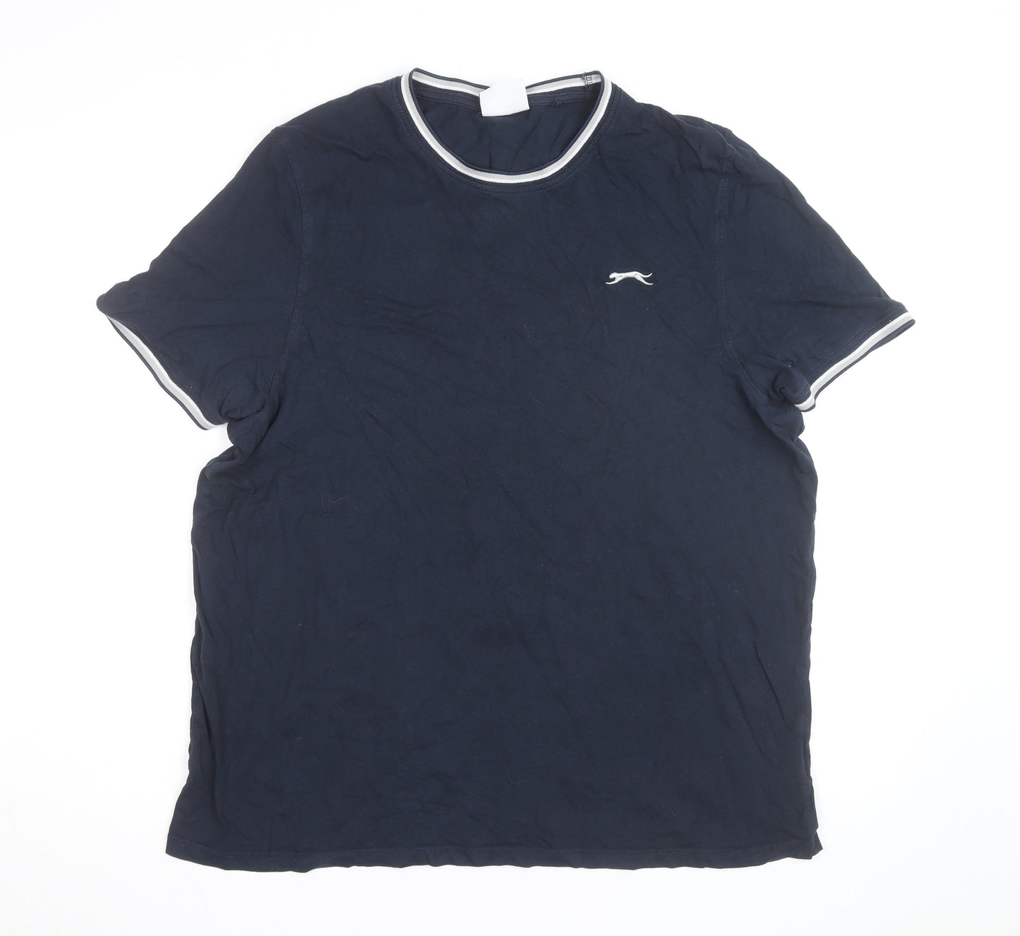 Slazenger Men's Blue XL Crew Neck Short Sleeve Cotton T-Shirt