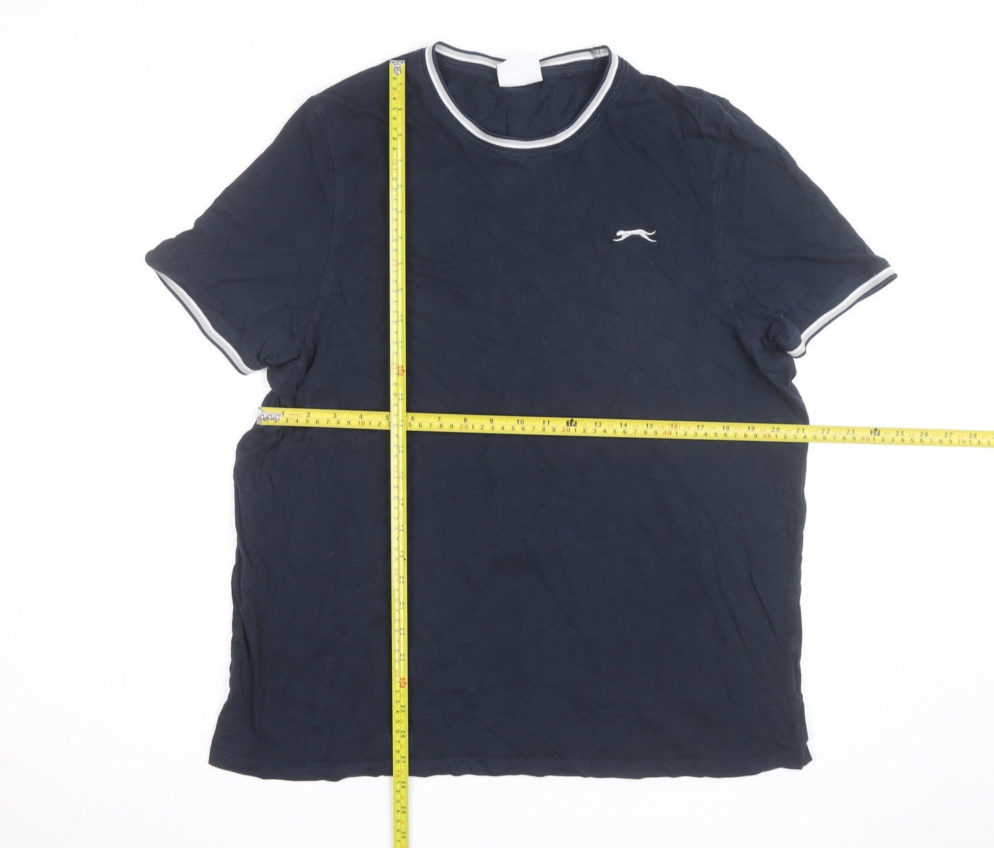Slazenger Men's Blue XL Crew Neck Short Sleeve Cotton T-Shirt