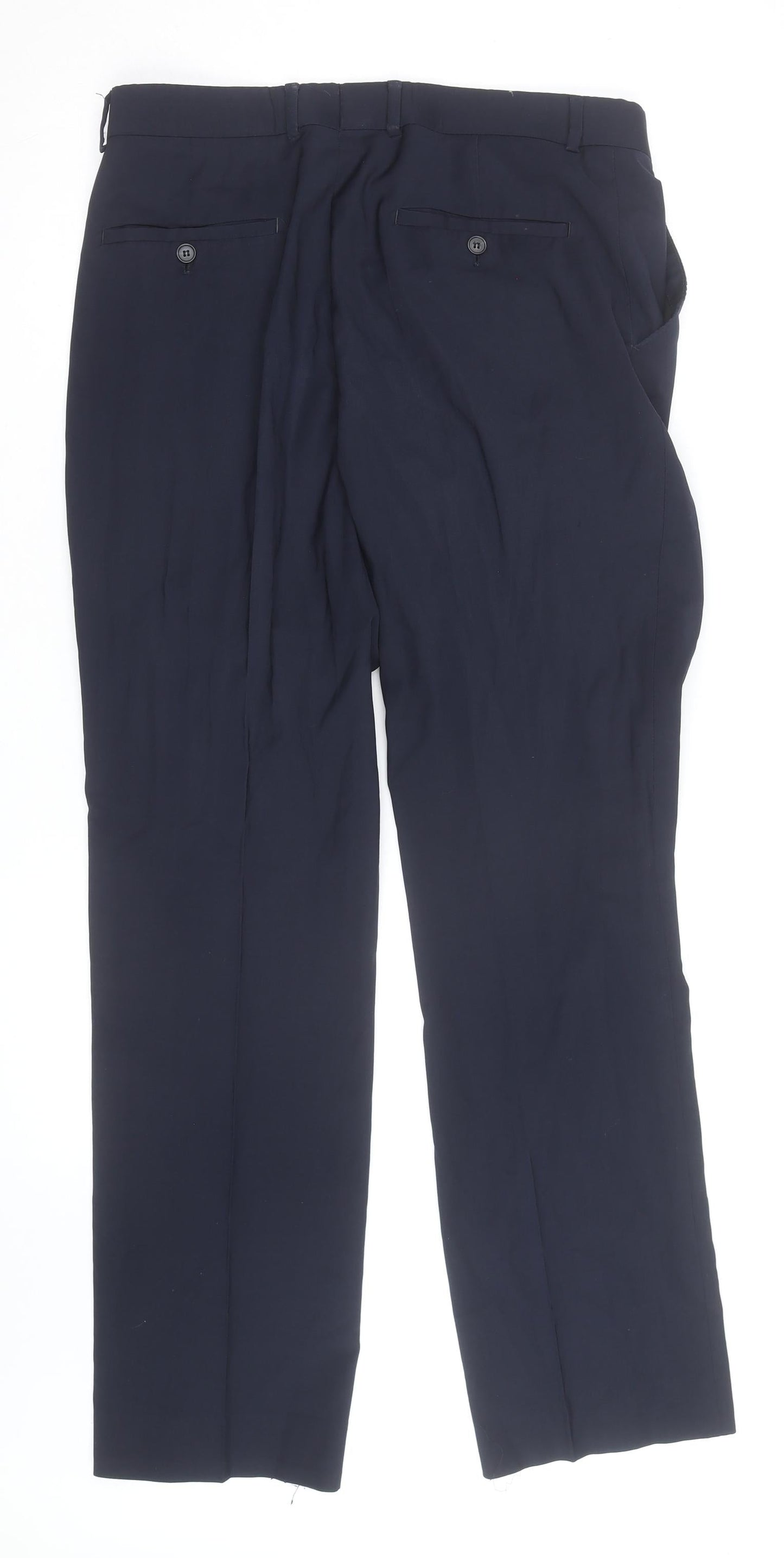 J. Banks Men's Navy Regular Fit Dress Pants 34x30