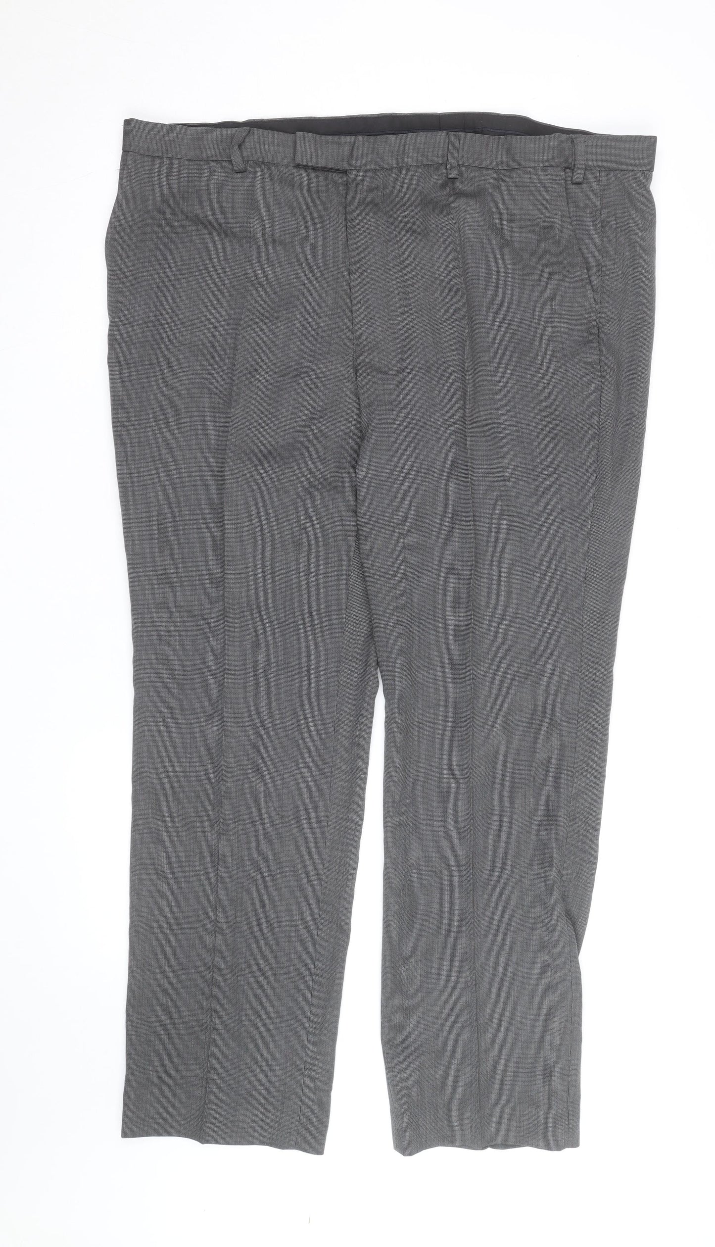 Marks and Spencer Men's Grey Wool Blend Dress Pants 36x32 Classic Fit