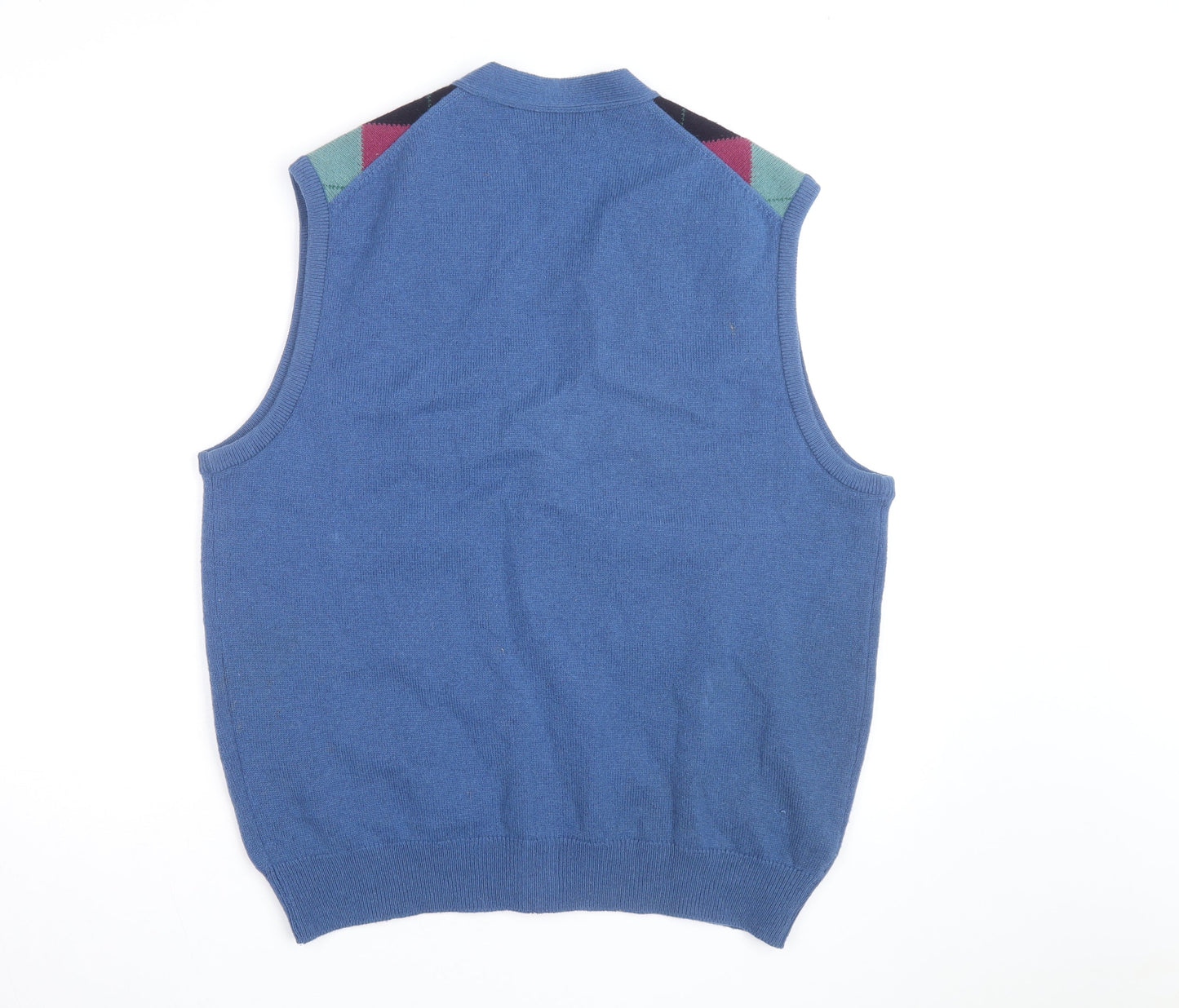 Pringle of Scotland Men's Multicoloured Wool Argyle Sleeveless Vest M