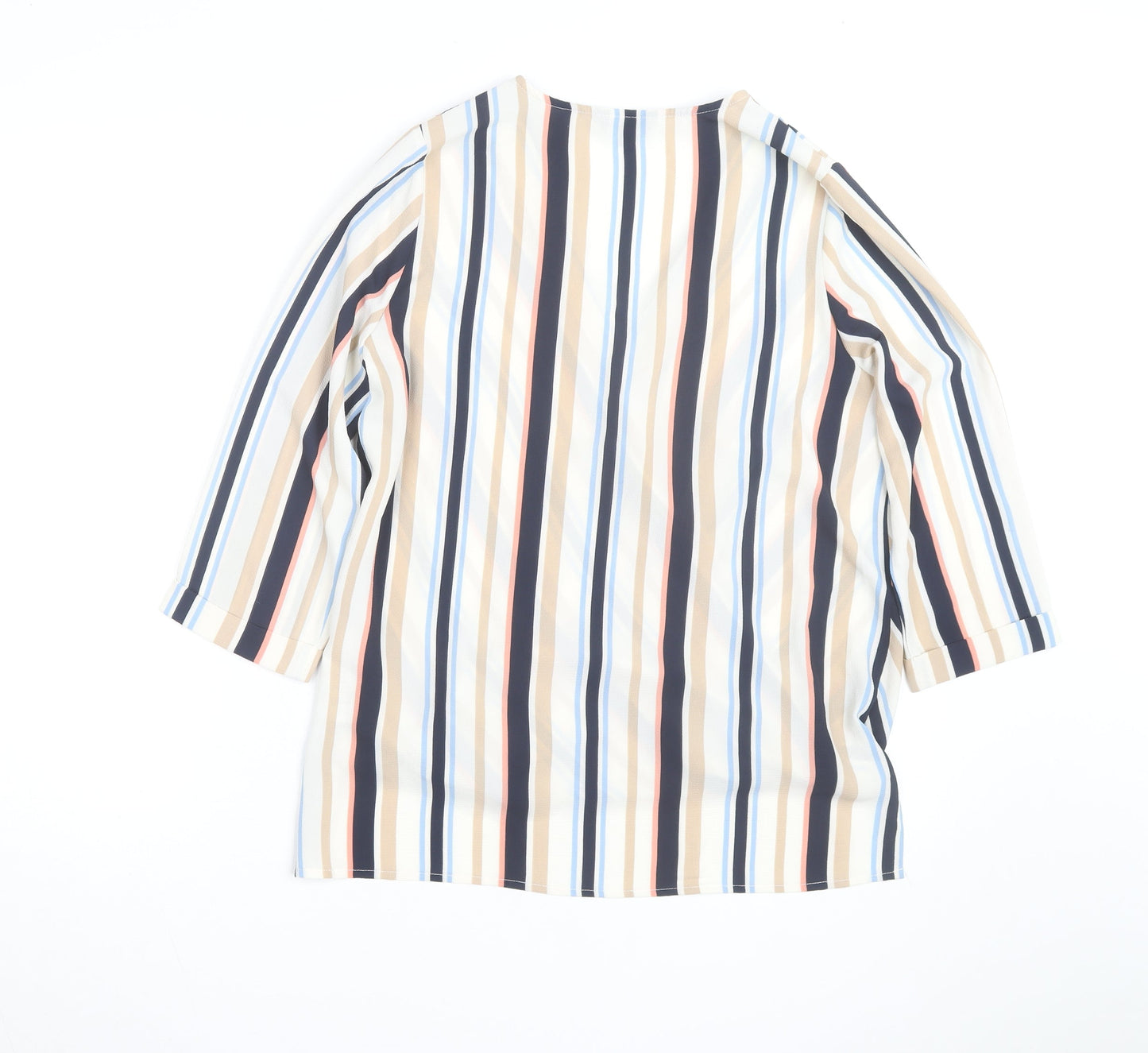 New Look Women’s Multicoloured Striped Wrap Blouse Size 10
