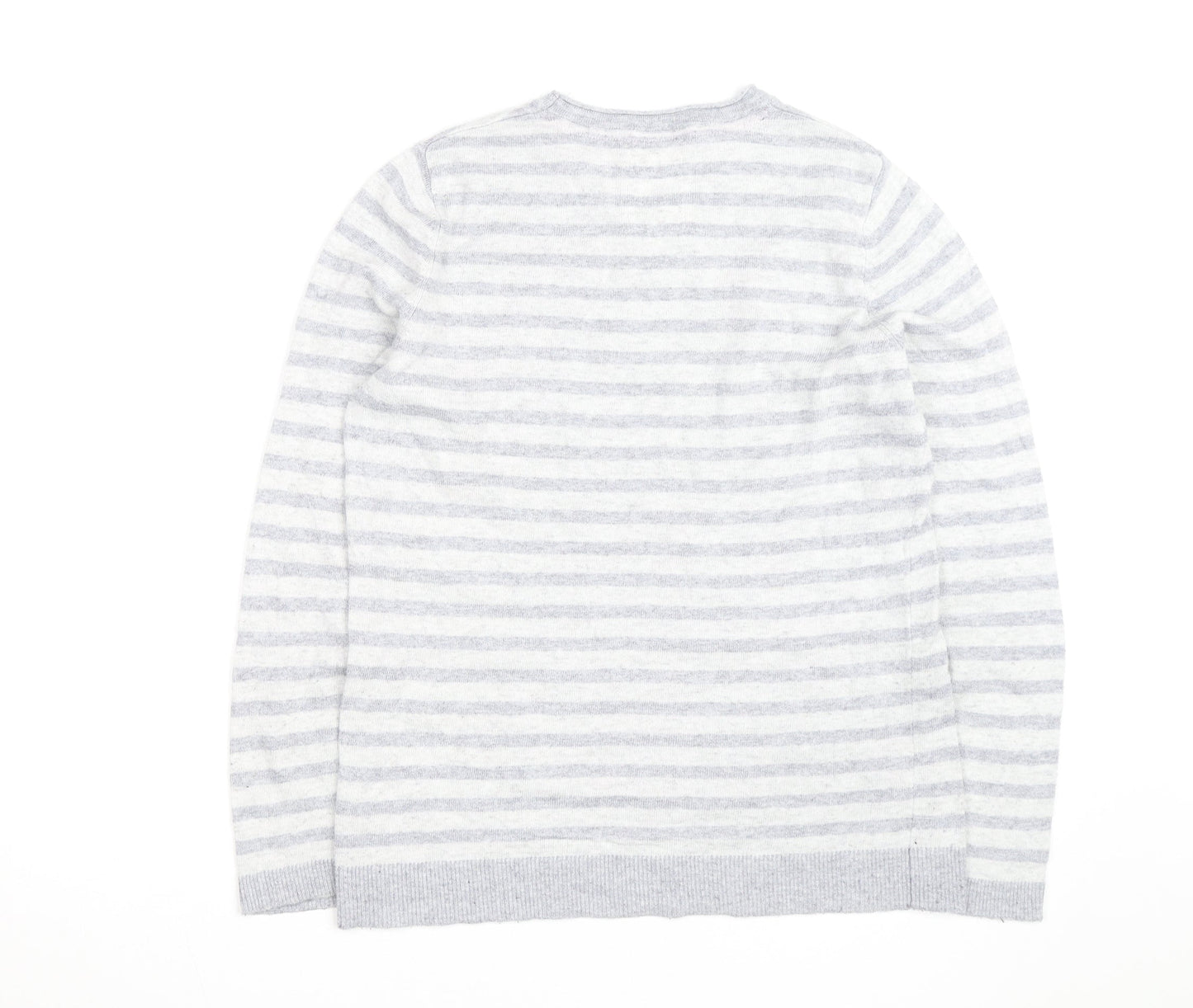 Mantaray Women Grey Floral Striped Pullover Jumper Size 14